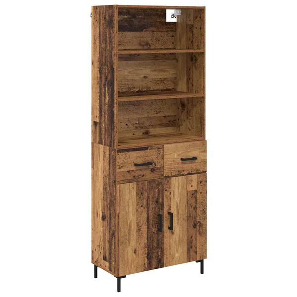 vidaXL Highboard Altholz 69,5 x 34 x 180 cm Holzwerkstoff