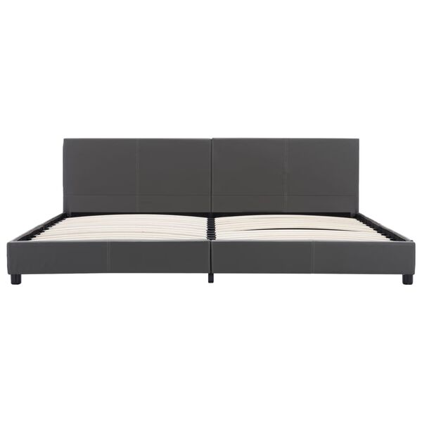 vidaXL Bettgestell Grau Kunstleder 180x200 cm