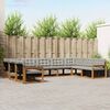 vidaXL Outdoor-Sofagarnitur mit Kissen 9 pcs Nat&uuml;rlich und Hellgrau
