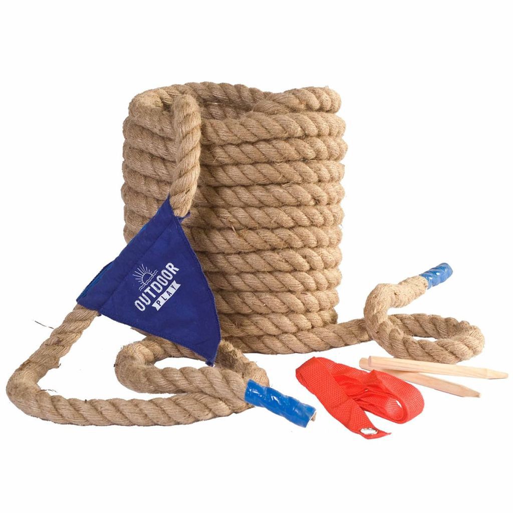 OUTDOOR PLAY Tauziehseil-Set Seil Tauziehen für Kinder 10 m Hanf Braun GT0485 