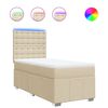 vidaXL Boxspringbett mit Matratze Creme 80x200 cm Stoff