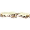 vidaXL Outdoor-Sofagarnitur mit Kissen 9 pcs Natur und Creme