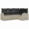 vidaXL Gartensofa-set 4 Stk. Hellgrau Poly-Rattan