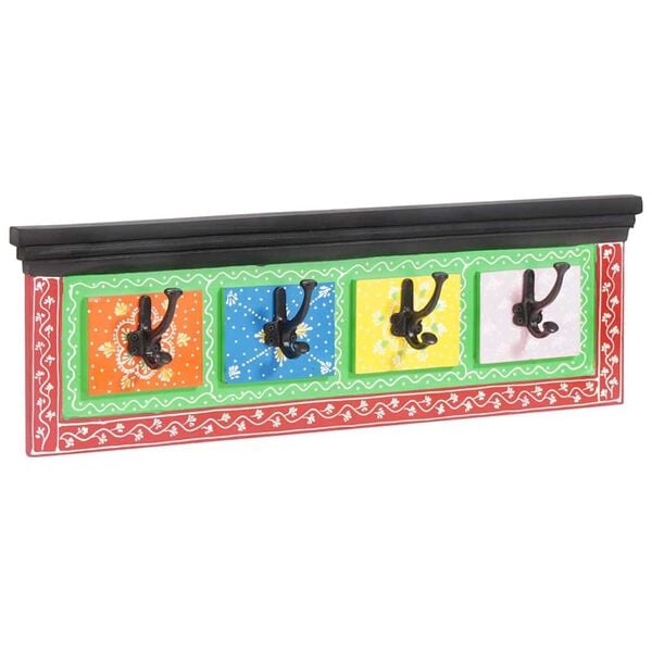 vidaXL Garderobenst&auml;nder Schwarz 80 x 25 x 2 cm Massivholz Mango