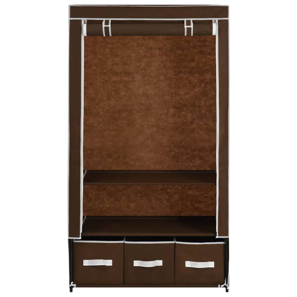 vidaXL Kleiderschrank Braun 87 x 49 x 159 cm Stoff