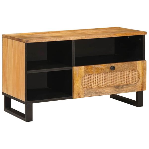 vidaXL TV-Schr&auml;nk mit Regal Braun 80 x 33 x 46 cm Massivholz Mango