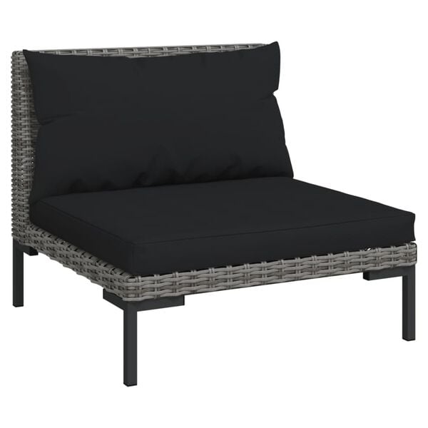 vidaXL 13-tlg. Garten-Lounge-Set mit Kissen Poly Rattan Dunkelgrau