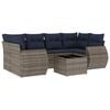 vidaXL 7-teiliges Gartensofa-Set mit Kissen, grau, Polyrattan