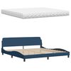vidaXL Bett mit Matratze "Hanko" Blau 200x200 cm Stoff