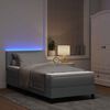 vidaXL Boxspringbett mit Matratze mit LED Hellgrau 100 x 200 cm Stoff