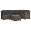 vidaXL 5-Sitzer Gartensofa mit Kissen Rattan-Look PP Hellgrau