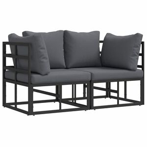 vidaXL 2 stk. Gartenm&ouml;bel Metall Schwarz und Anthrazit