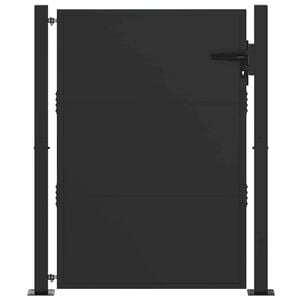 vidaXL Gartentor Schwarz 110 x 130 cm Pulverbeschichteter Stahl