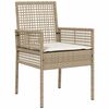 vidaXL Garten Essgruppe mit Kissen 7 pcs Beige Poly-Rattan