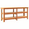 vidaXL Werkbank mit Regal 181,5 x 50 x 80 cm Massives Kiefernholz