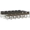 vidaXL 13-tlg. Garten-Essgruppe mit Kissen Grau Poly Rattan