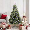 vidaXL K&uuml;nstlicher geflammter Weihnachtsbaum 150 LEDs Gr&uuml;n 150 cm