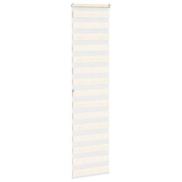 vidaXL Doppelrollo Marmorbeige 55x200 cm Stoffbreite 50,9 cm Polyester