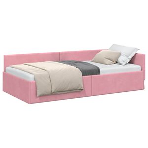 vidaXL Eckbettgestell Rosa 80 x 200 cm Samt