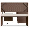 vidaXL Gartensofa in L-Form mit Tisch und Kissen Braun Poly Rattan