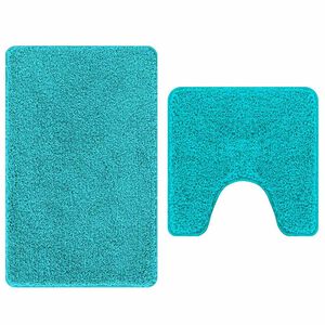 vidaXL Anti-Rutsch Badematten-Set 2 stk. T&uuml;rkis 50 x 50 cm PP