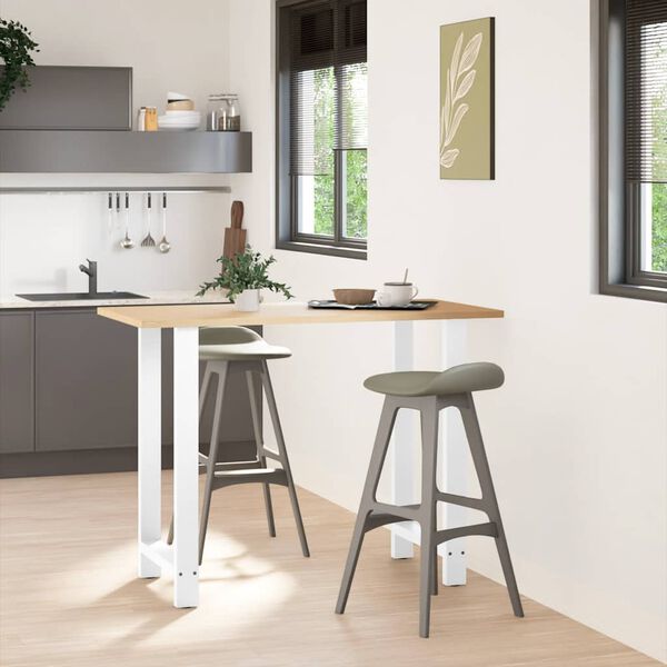 vidaXL Bartischbeine Wei&szlig; 2 Stk. 60x(100-101) cm Stahl