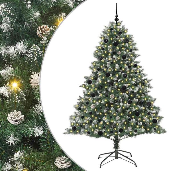 vidaXL K&uuml;nstlicher Weihnachtsbaum mit 300 LEDs mit St&auml;nder Gr&uuml;n 210 cm