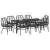 vidaXL Garten Essgruppe 9 pcs Schwarz Poly-Rattan