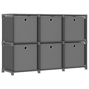 vidaXL W&uuml;rfelregal mit 6 Boxen Grau 103x30x72,5 cm Stoff