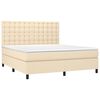 vidaXL Boxspringbett mit Matratze Creme 180x200 cm Stoff
