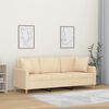 vidaXL 3-Sitzer-Sofa mit Kissen Creme 180 cm Stoff