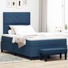 vidaXL Boxspringbett mit Matratze mit Kopfteil Blau 120 x 200 cm Stoff