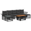 vidaXL Gartensofa-set 8 stk. Schwarz und Dunkelgrau Poly-Rattan