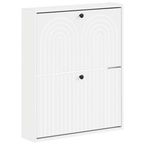 vidaXL Wandmontierter Schuhschrank ALKMAAR 71 x 17 x 86 cm Wei&szlig;