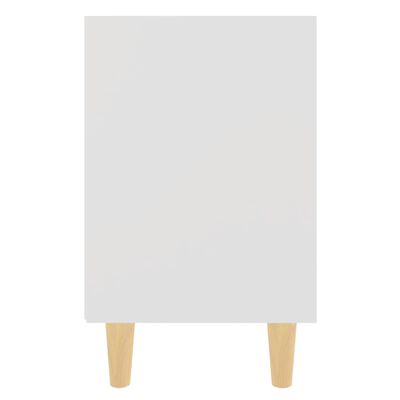 vidaXL Nachttisch mit Massivholz-Beinen Weiß 40x30x50 cm