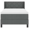 vidaXL Boxspringbett mit Matratze Dunkelgrau 200 x 100 cm Stoff
