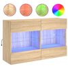 vidaXL TV-Wandschrank mit LED-Leuchten Sonoma-Eiche 98,5x30x60,5 cm