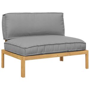 vidaXL Sofa Set mit Kissen Uni Grau 120 x 80 x 69 cm Massivholz Akazie