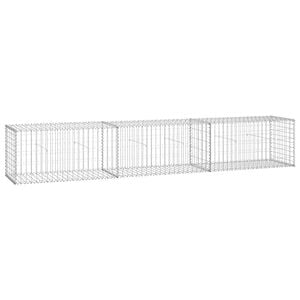 vidaXL Gabionenwand mit Abdeckung 300&times;50&times;50 cm Verzinkter Stahl