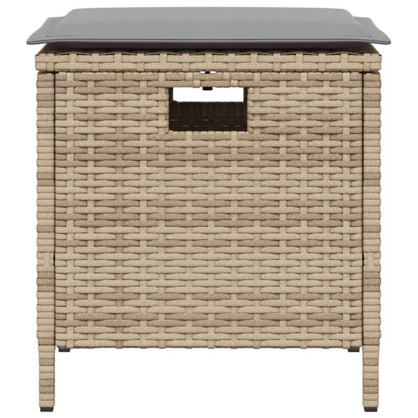 vidaXL 5-tlg. Garten-Essgruppe mit Kissen Beige Poly Rattan