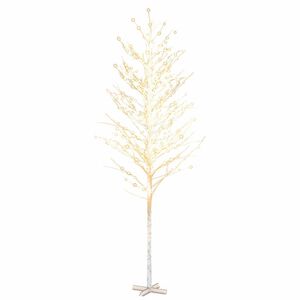 vidaXL LED-Birke Warmwei&szlig; 672 LEDs 400 cm