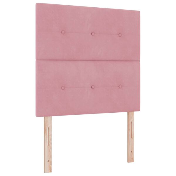 vidaXL Boxspringbett mit Matratze Rosa 190 x 90 cm Polyester