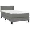 vidaXL Boxspringbett mit Matratze Dunkelgrau 100x200 cm Stoff