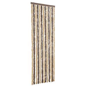 vidaXL Fliegenvorhang Dunkelbraun und Beige 56x185 cm Chenille