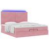 vidaXL Ottoman-Bett mit Matratzen & LEDs Rosa 200x200 cm Samt