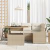 vidaXL Garten-Sofa-Set mit Speicher 5 pcs Beige Poly Rattan