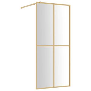 vidaXL Duschwand für Begehbare Dusche mit ESG Klarglas Golden 80x195cm