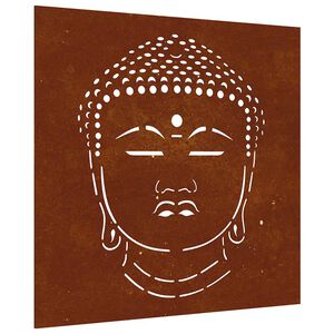 vidaXL Garten-Wanddeko 55x55 cm Cortenstahl Buddha-Kopf