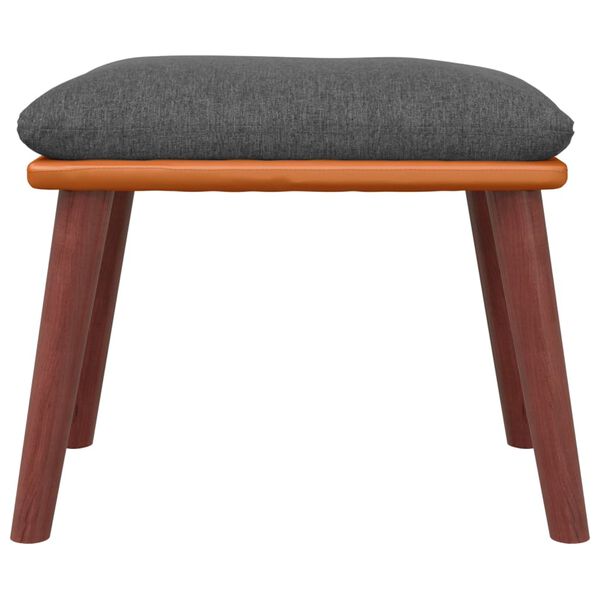 vidaXL Fu&szlig;hocker Dunkelgrau 45x29,5x35 cm Stoff und Kunstleder