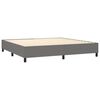 vidaXL Boxspringbett mit Matratze & LED Dunkelgrau 200x200 cm Stoff